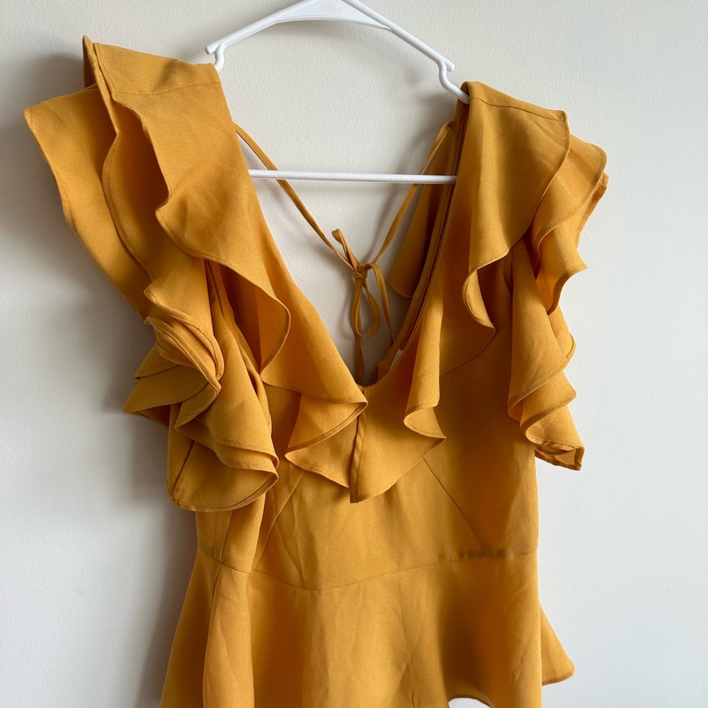 Yellow Ruffle Top - Picture 2 of 4